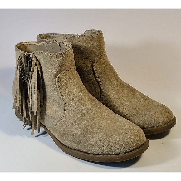 G by Guess Shoes - G By Guess Women's Beige Ankle Bootie Boots  Zipper With Tassels Size 6 M